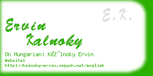 ervin kalnoky business card